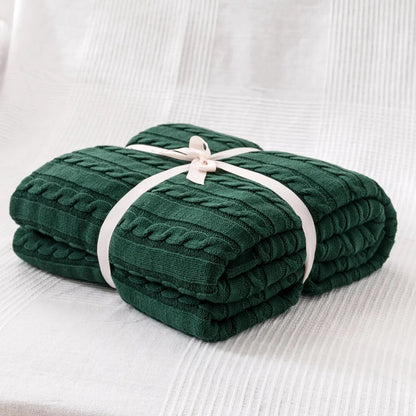 Navis Knitted Cozy Cotton Throw Blanket – Stylish Warmth for Every Room