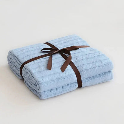 Navis Knitted Cozy Cotton Throw Blanket – Stylish Warmth for Every Room
