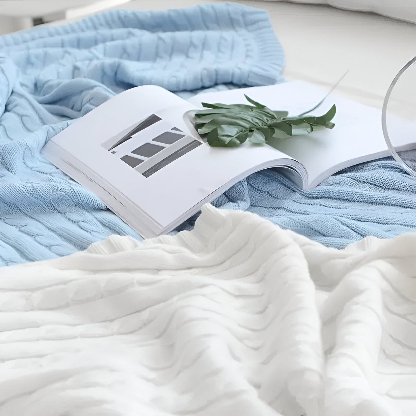 Navis Knitted Cozy Cotton Throw Blanket – Stylish Warmth for Every Room