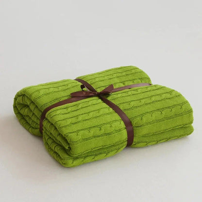 Navis Knitted Cozy Cotton Throw Blanket – Stylish Warmth for Every Room