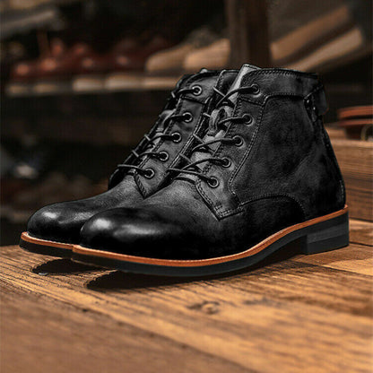 Linus Men's Leather Boots – Comfortable Non-Slip Design for All-Day Wear