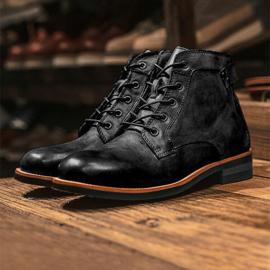 Linus Men's Leather Boots – Comfortable Non-Slip Design for All-Day Wear