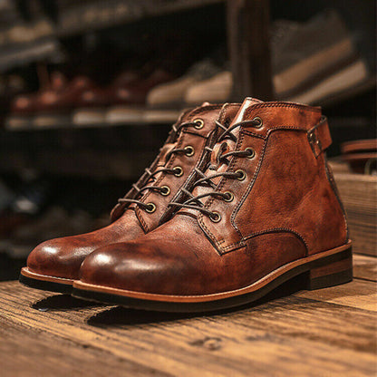Linus Men's Leather Boots – Comfortable Non-Slip Design for All-Day Wear