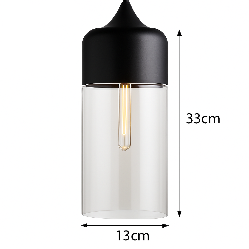 Sovel Modern Pendant Light for Dining Spaces – Elegant Glass and Metal Design