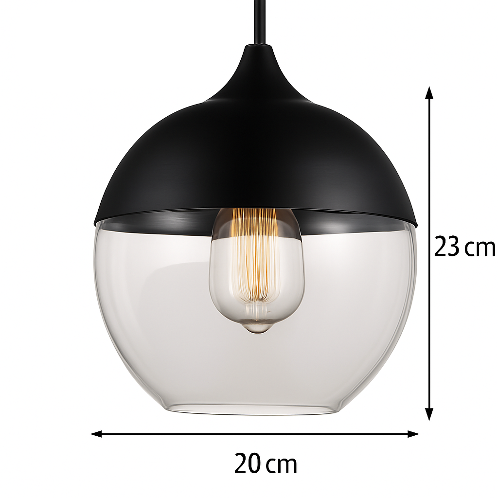 Sovel Modern Pendant Light for Dining Spaces – Elegant Glass and Metal Design