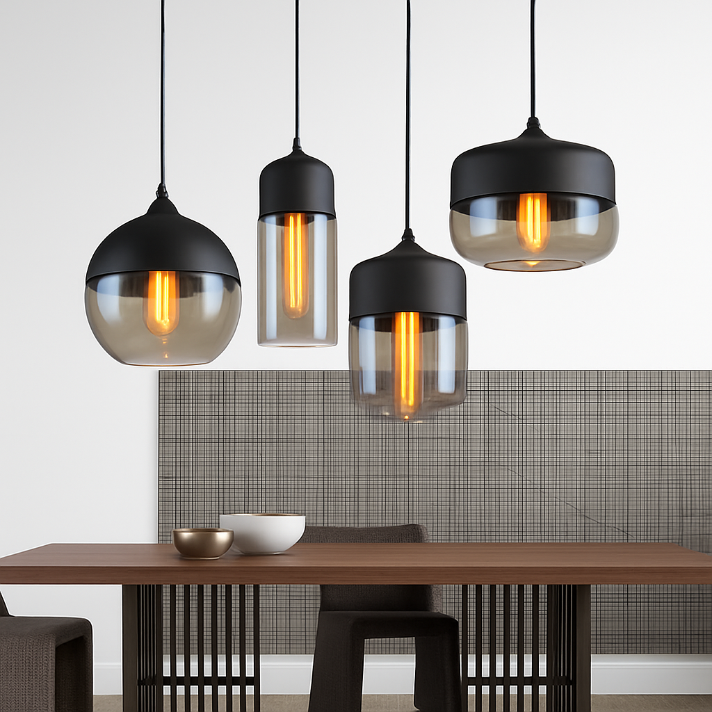 Sovel Modern Pendant Light for Dining Spaces – Elegant Glass and Metal Design