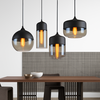 Sovel Modern Pendant Light for Dining Spaces – Elegant Glass and Metal Design