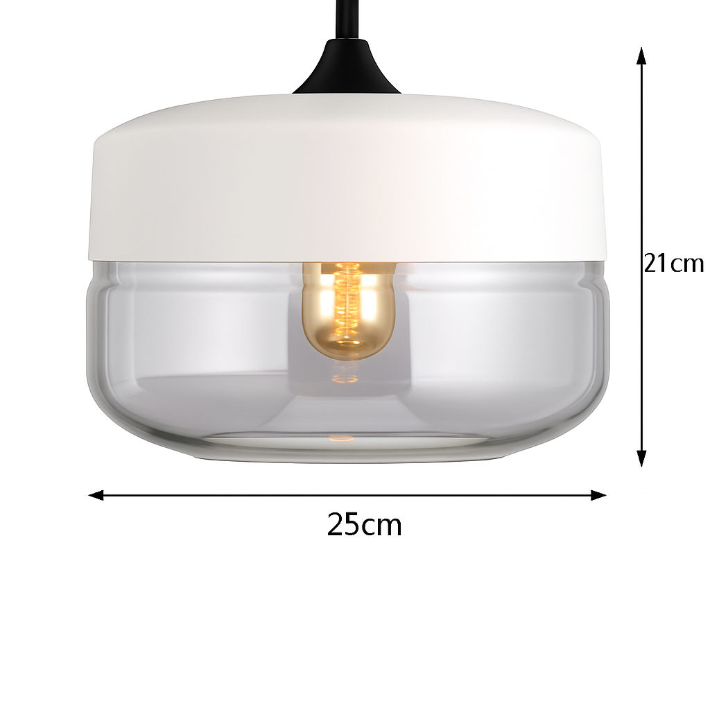Sovel Modern Pendant Light for Dining Spaces – Elegant Glass and Metal Design