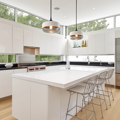 Sovel Modern Pendant Light for Dining Spaces – Elegant Glass and Metal Design