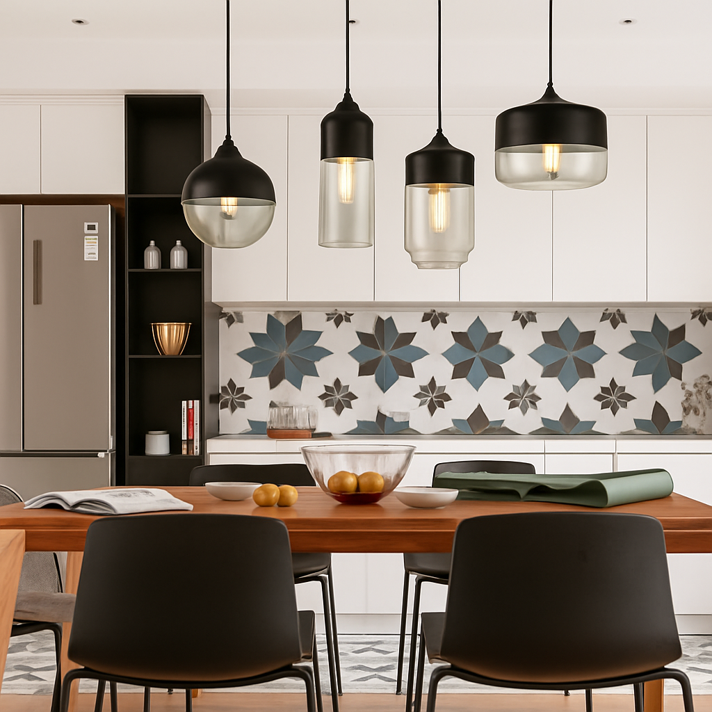 Sovel Modern Pendant Light for Dining Spaces – Elegant Glass and Metal Design