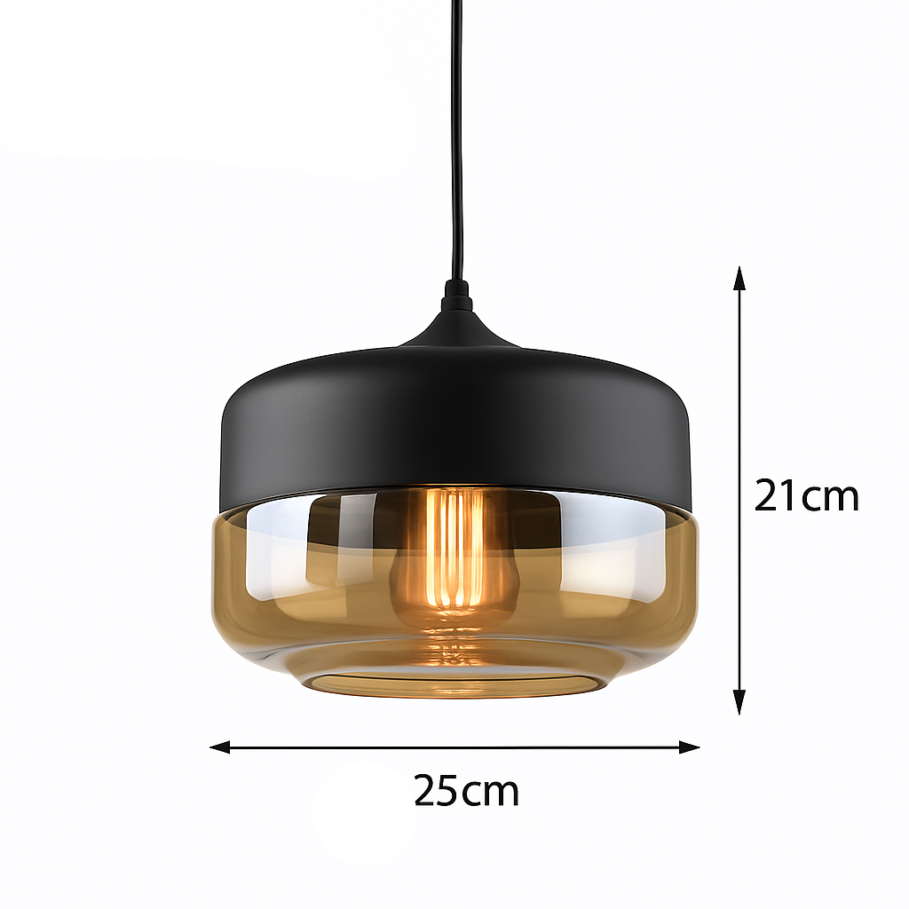 Sovel Modern Pendant Light for Dining Spaces – Elegant Glass and Metal Design