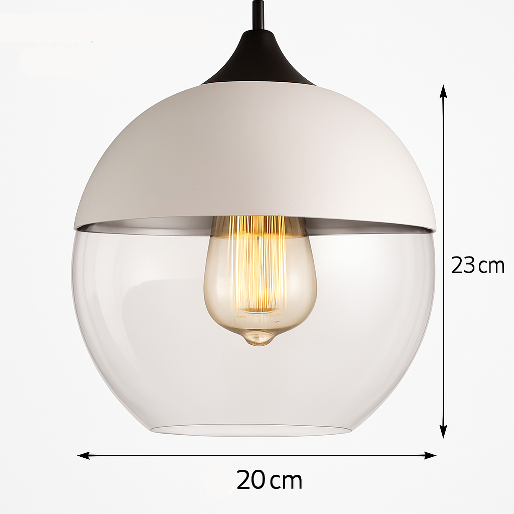Sovel Modern Pendant Light for Dining Spaces – Elegant Glass and Metal Design