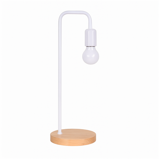 Lorvian Vintage Desk Lamp E27 – Nordic Style with Warm Wooden Base