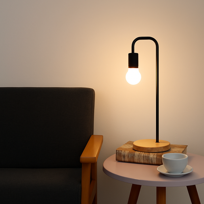 Lorvian Vintage Desk Lamp E27 – Nordic Style with Warm Wooden Base