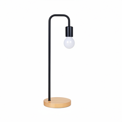 Lorvian Vintage Desk Lamp E27 – Nordic Style with Warm Wooden Base