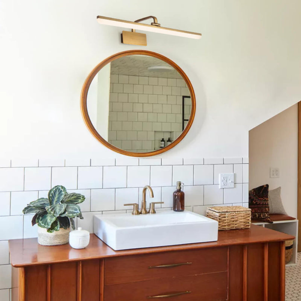 Maverick Modern LED Bathroom Vanity Light – Sleek Satin Gold Fixture for Bright Illumination