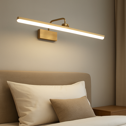 Maverick Modern LED Bathroom Vanity Light – Sleek Satin Gold Fixture for Bright Illumination