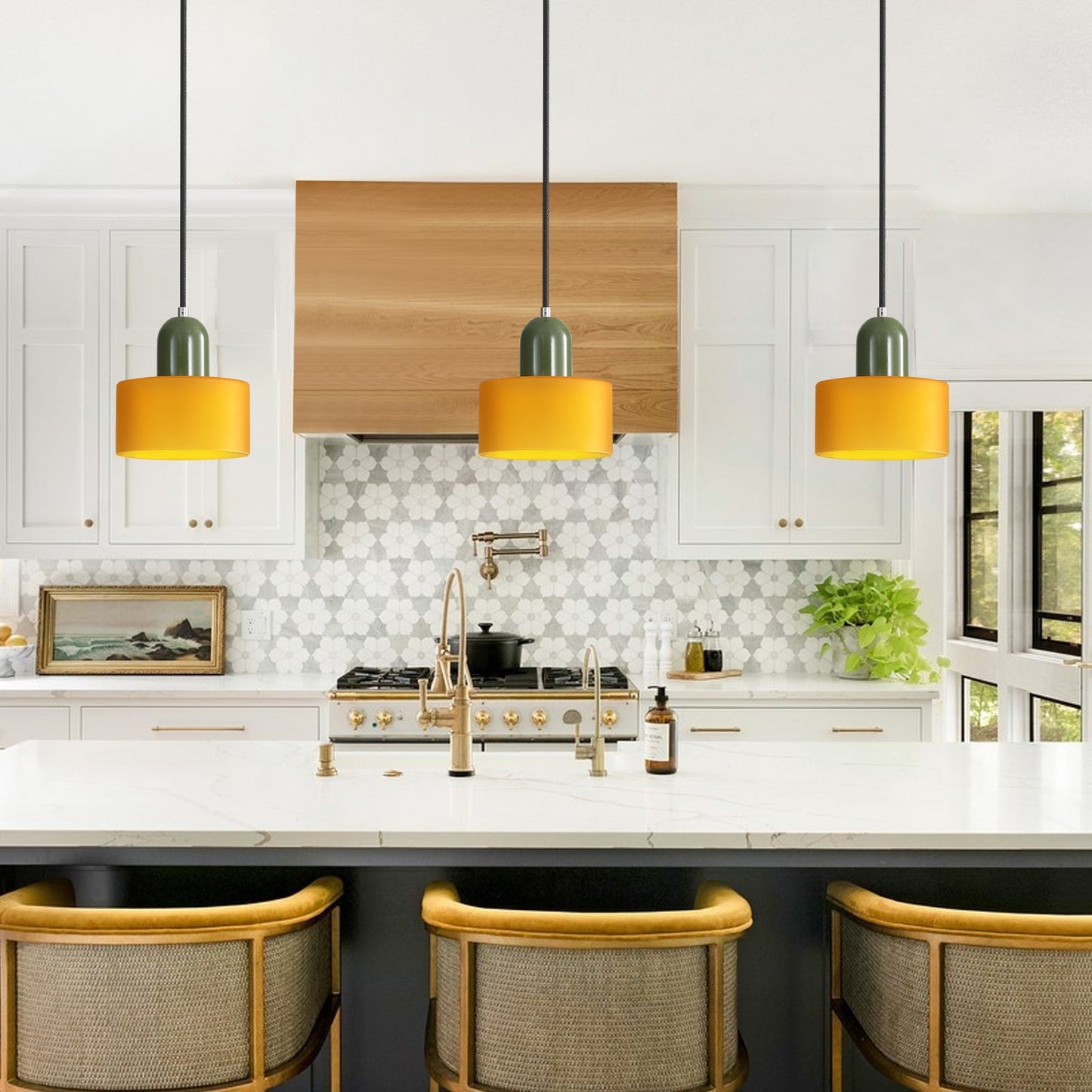 Alora Kitchen Glass Pendant Light – Adjustable Nordic Design for Modern Spaces