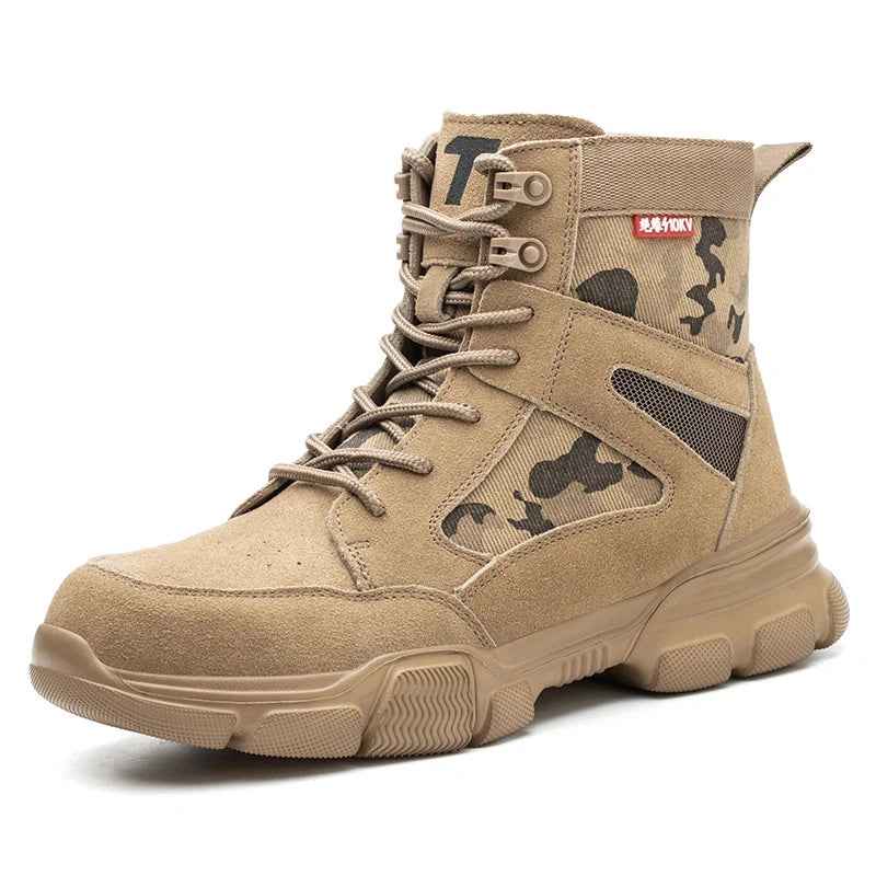 Camo Men's Safety Boots – Steel Toe, Puncture-Resistant for Work