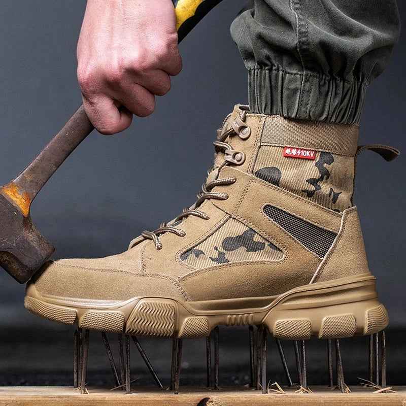 Camo Men's Safety Boots – Steel Toe, Puncture-Resistant for Work