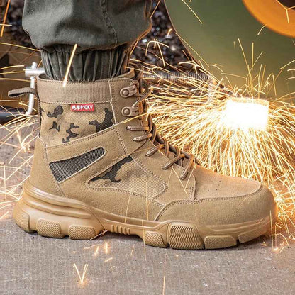 Camo Men's Safety Boots – Steel Toe, Puncture-Resistant for Work