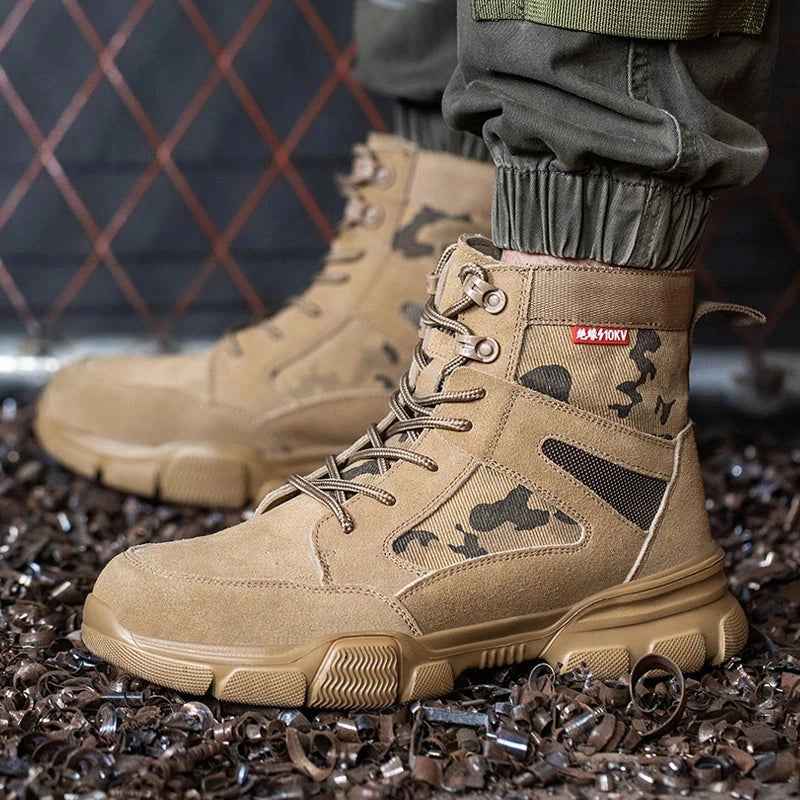 Camo Men's Safety Boots – Steel Toe, Puncture-Resistant for Work