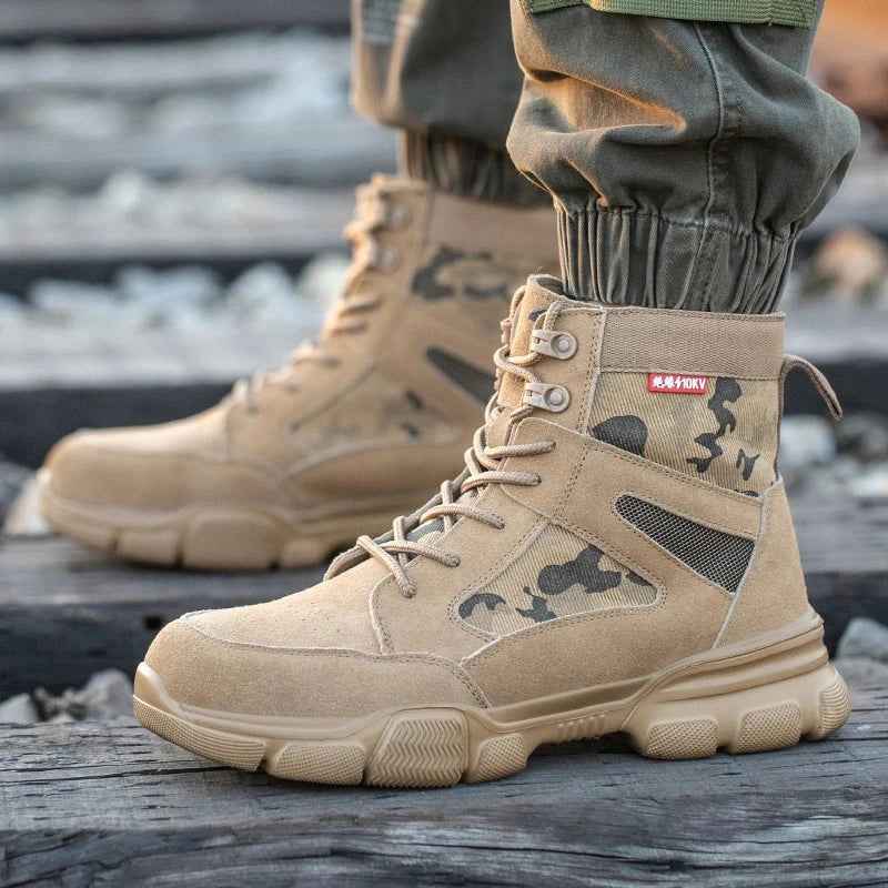 Camo Men's Safety Boots – Steel Toe, Puncture-Resistant for Work