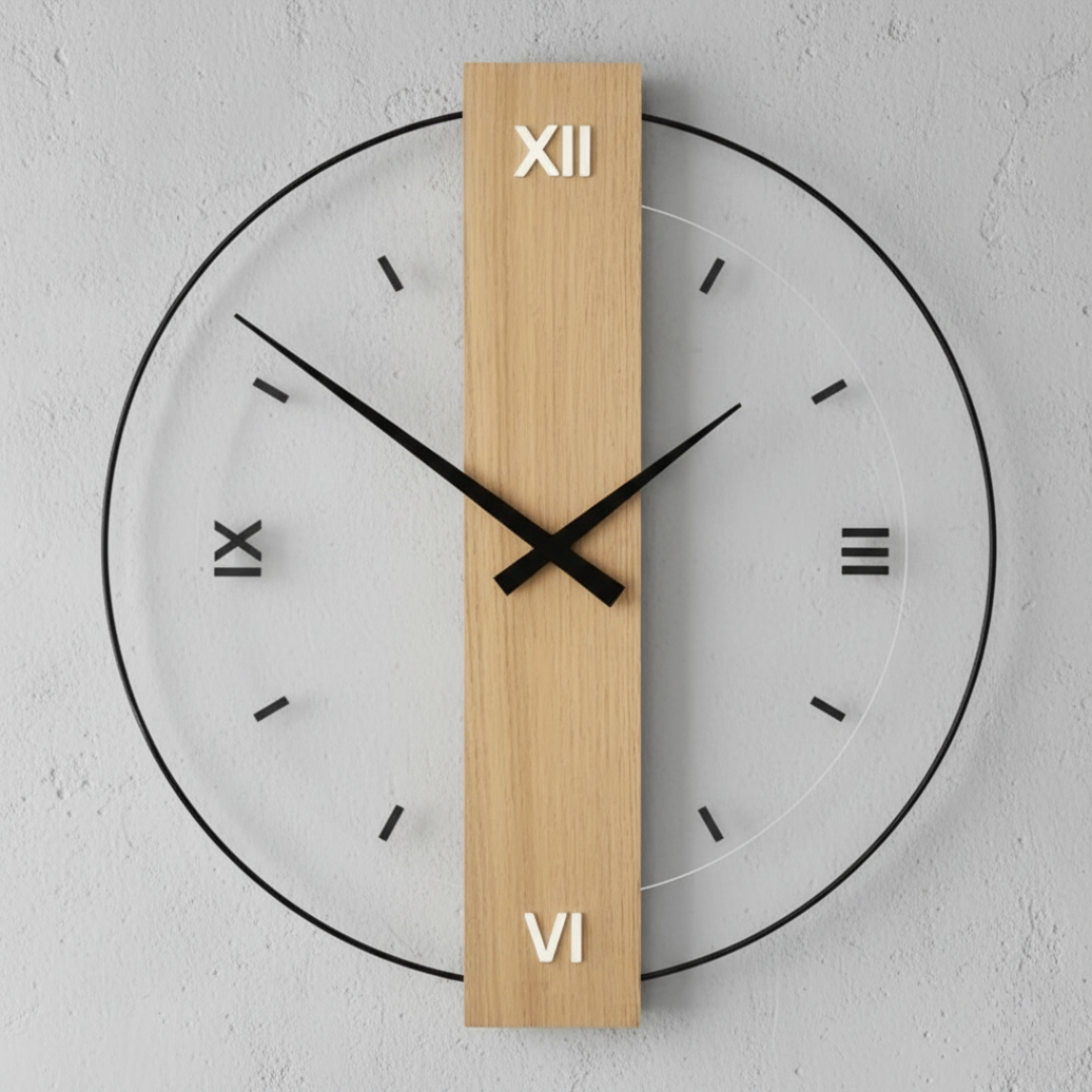 Fern Large Modern Wall Clock – Silent Quartz Design for Tranquil Spaces