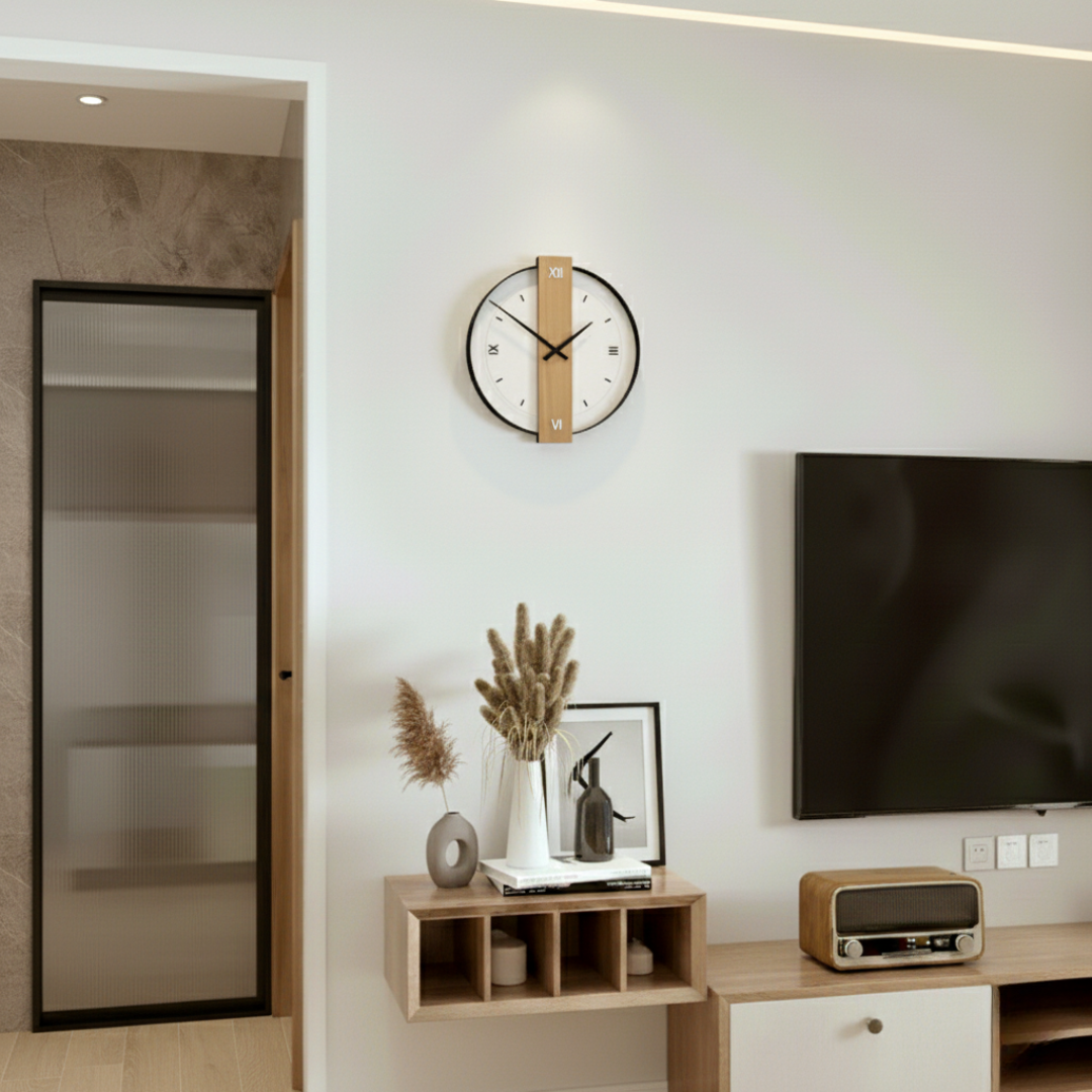 Fern Large Modern Wall Clock – Silent Quartz Design for Tranquil Spaces