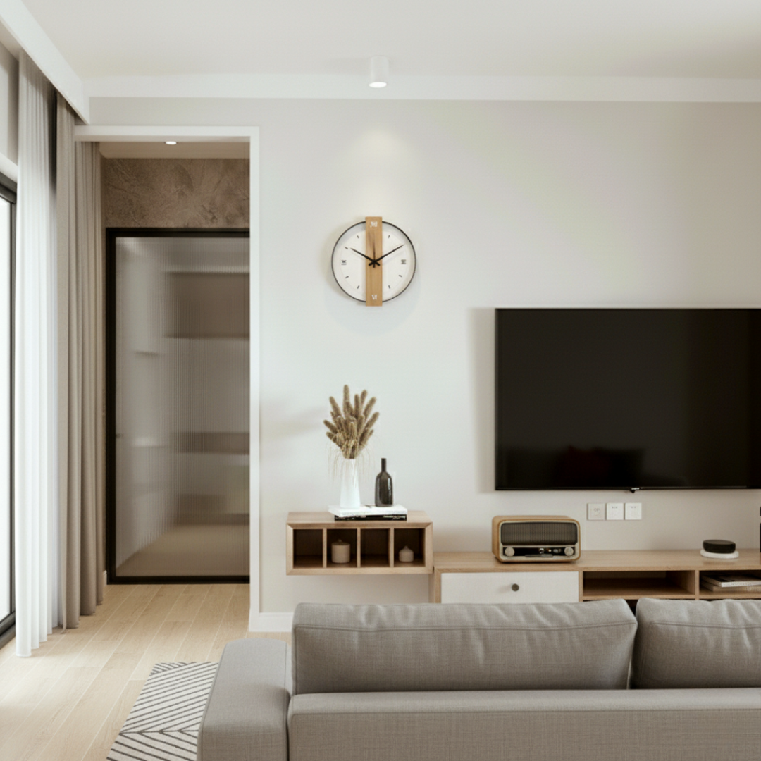 Fern Large Modern Wall Clock – Silent Quartz Design for Tranquil Spaces