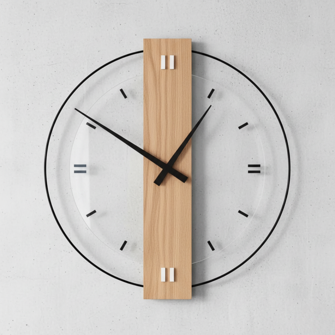 Fern Large Modern Wall Clock – Silent Quartz Design for Tranquil Spaces