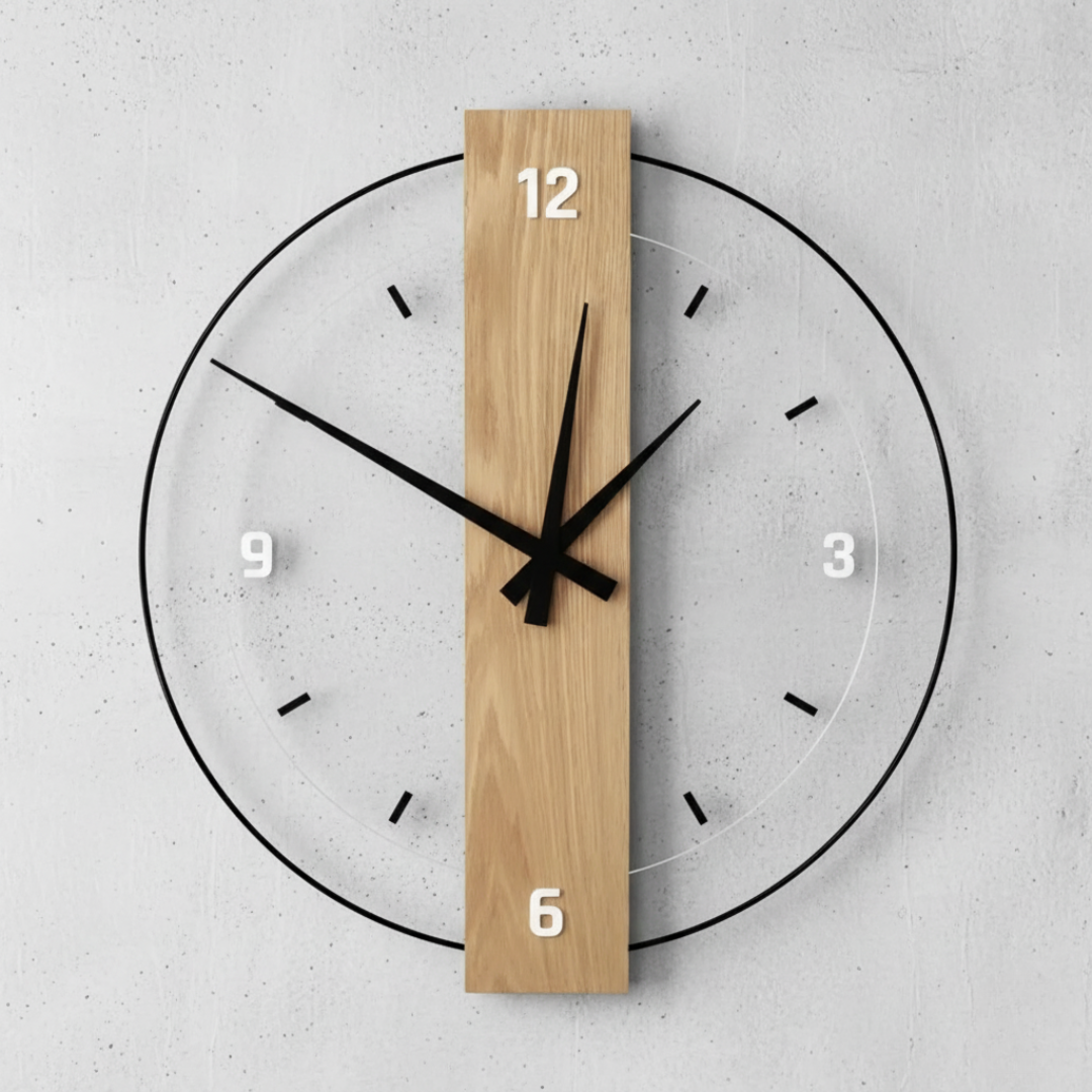 Fern Large Modern Wall Clock – Silent Quartz Design for Tranquil Spaces