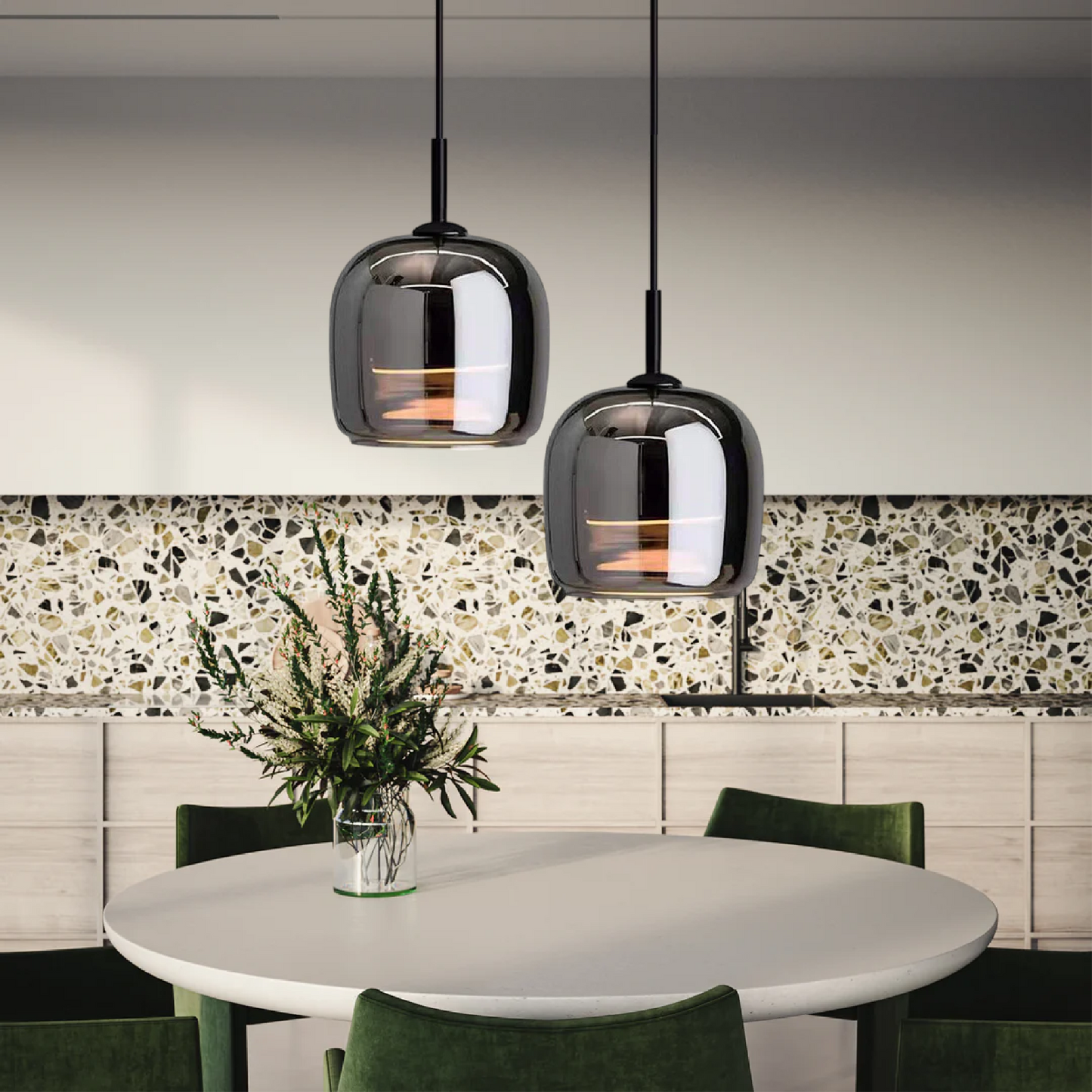 Velora Modern Black Pendant Light – Minimalist Design for Kitchen Island Lighting