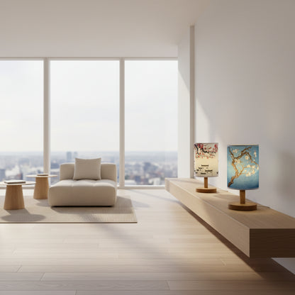 Kaelis Modern Minimalist Table Lamp – Stylish Fabric and Wood Design for Bedside & Living Room