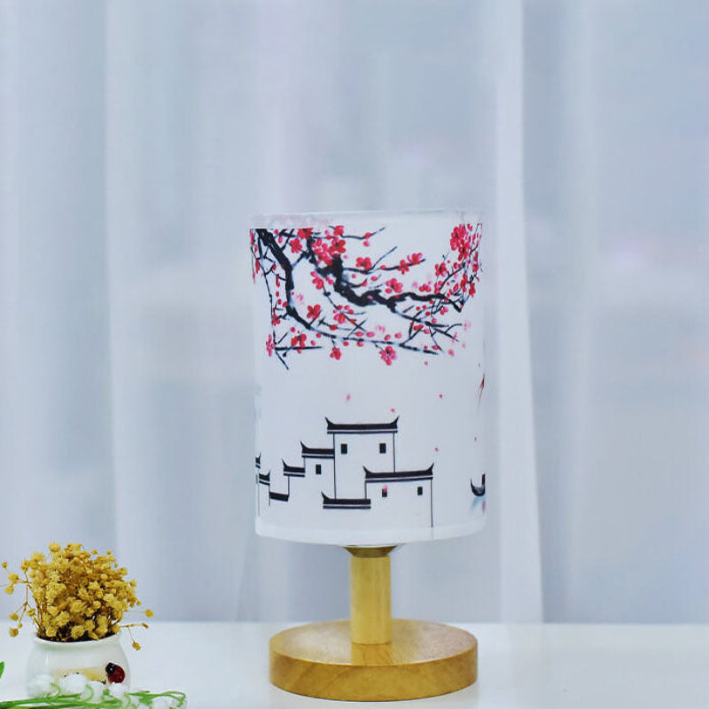 Kaelis Modern Minimalist Table Lamp – Stylish Fabric and Wood Design for Bedside & Living Room