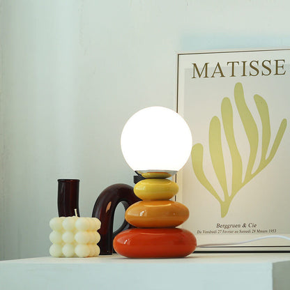 Faelon Nordic Stacked Stone Table Lamp – USB LED Design