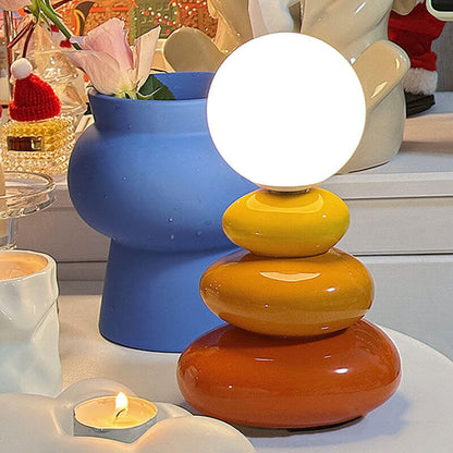 Faelon Nordic Stacked Stone Table Lamp – USB LED Design