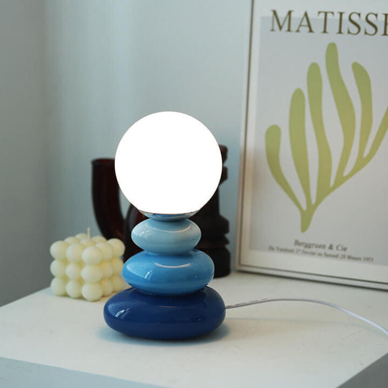 Faelon Nordic Stacked Stone Table Lamp – USB LED Design