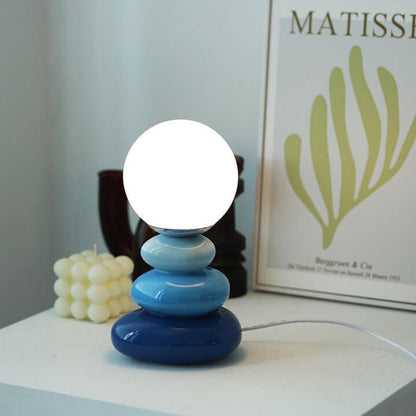 Faelon Nordic Stacked Stone Table Lamp – USB LED Design
