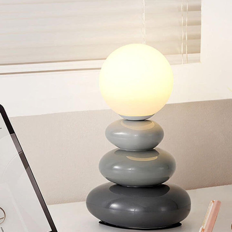Faelon Nordic Stacked Stone Table Lamp – USB LED Design