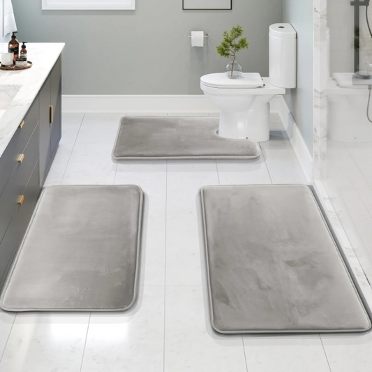Elara Bathroom Rug Set – Non-Slip Memory Foam Mats for Quick-Drying Comfort