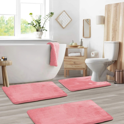 Elara Bathroom Rug Set – Non-Slip Memory Foam Mats for Quick-Drying Comfort