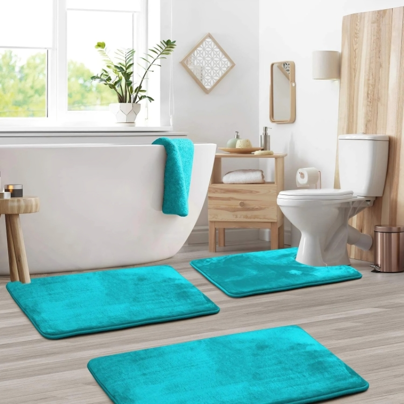 Elara Bathroom Rug Set – Non-Slip Memory Foam Mats for Quick-Drying Comfort
