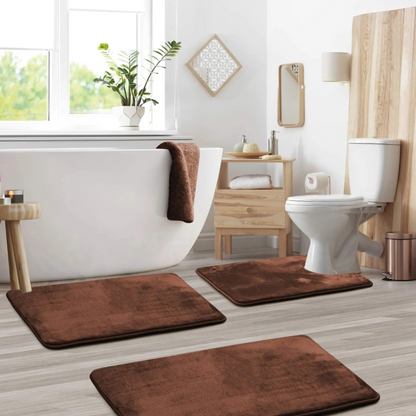 Elara Bathroom Rug Set – Non-Slip Memory Foam Mats for Quick-Drying Comfort