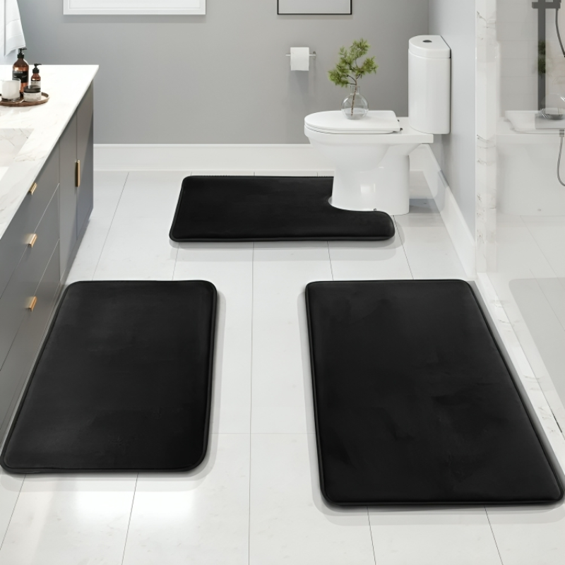Elara Bathroom Rug Set – Non-Slip Memory Foam Mats for Quick-Drying Comfort