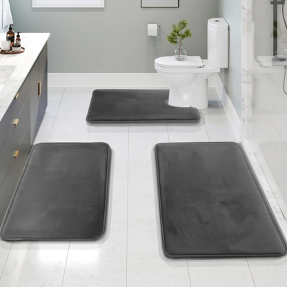 Elara Bathroom Rug Set – Non-Slip Memory Foam Mats for Quick-Drying Comfort
