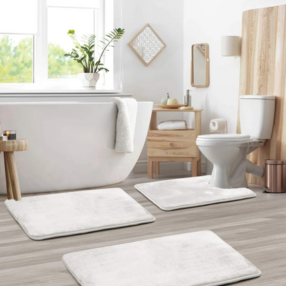 Elara Bathroom Rug Set – Non-Slip Memory Foam Mats for Quick-Drying Comfort