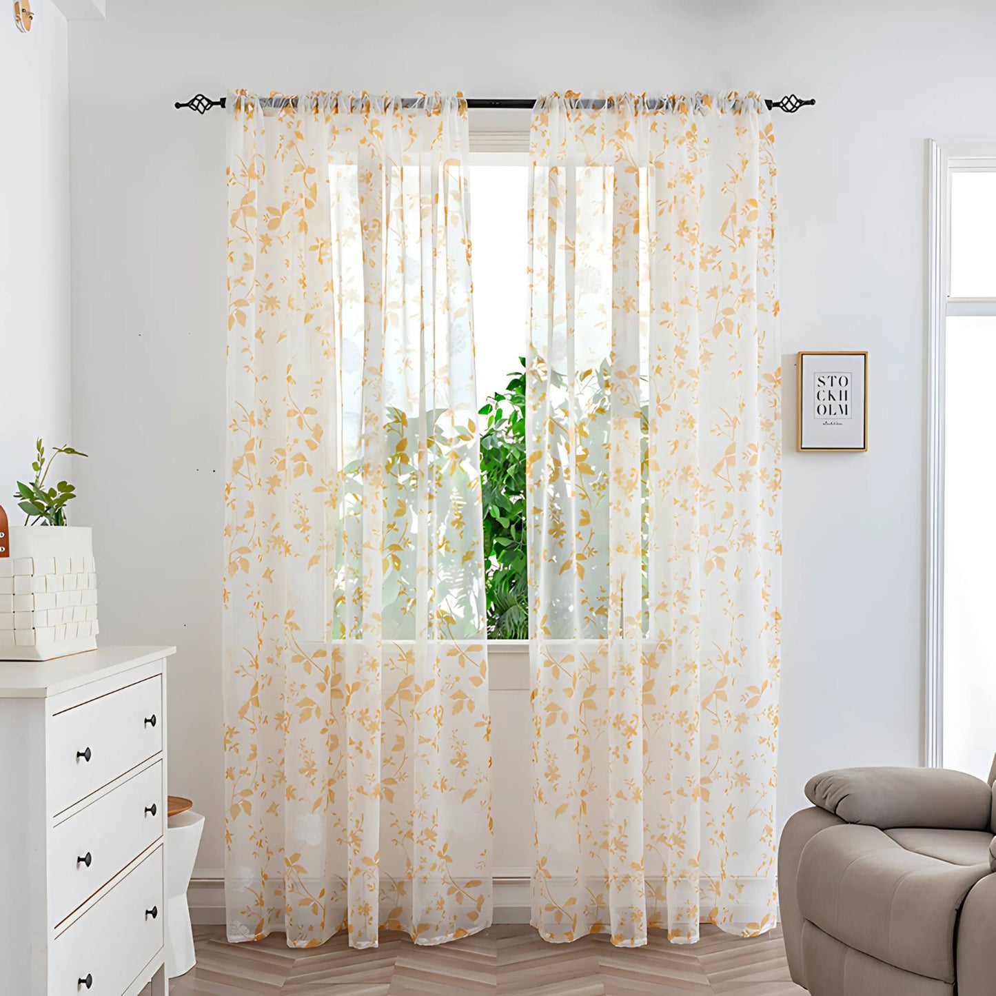 Pipin Colorful Sheer Curtain – Elegant Light Filtering for Any Room