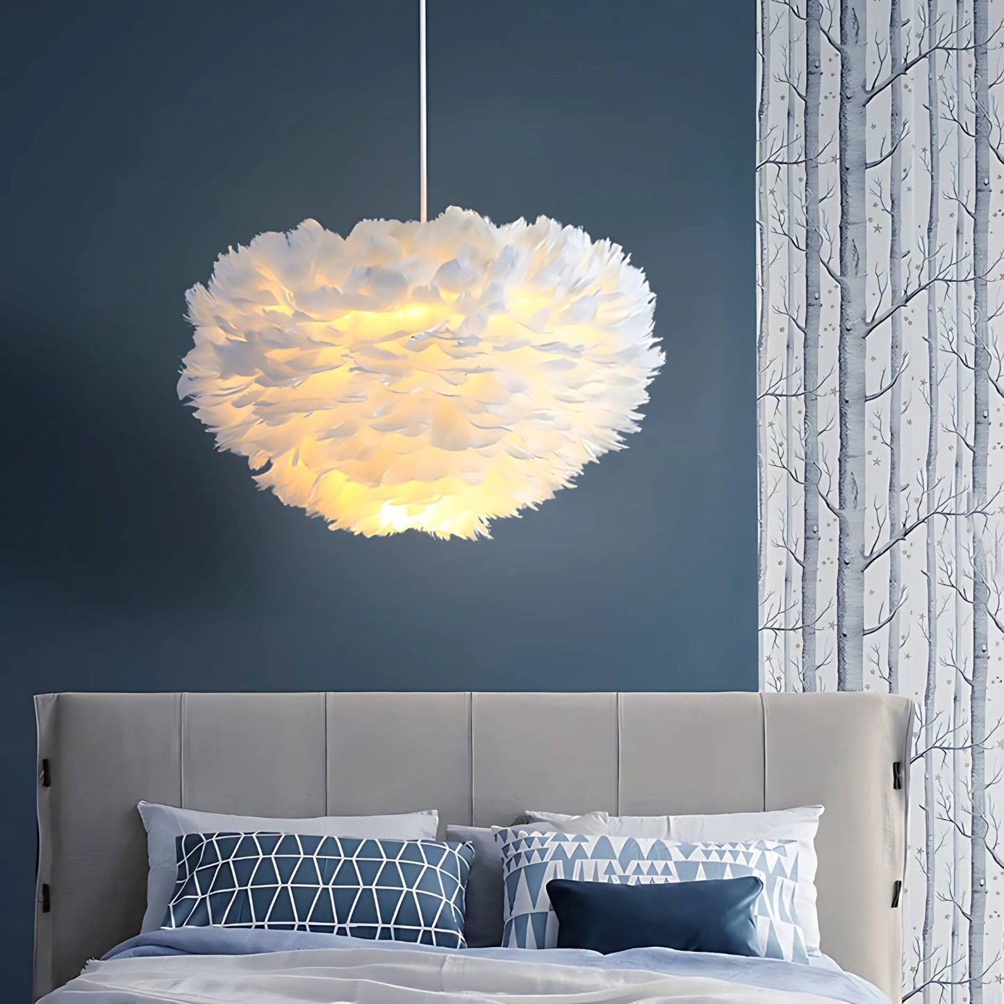 Misty Modern Chandeliers – Elegant Feather Design for Stylish Rooms