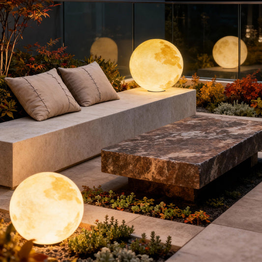 Misty Outdoor Solar Garden Lights – Moon-Inspired Design for Elegant Ambiance